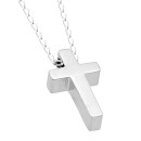 Tiny 925 sterling silver cross necklace, small Christian necklace, simple cross charm for women 
